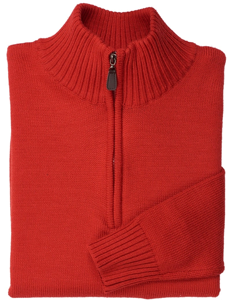 Roter Inserch Pullover – Herbst-Schönheit in warmer Farbe!