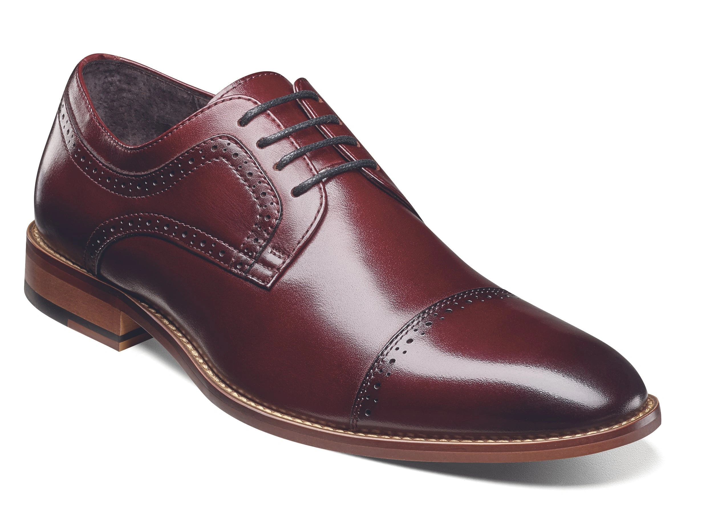 STACY ADAMS Dickinson: Edler Cap Toe Oxford in Burgunderrot – Stil für jeden Anlass!